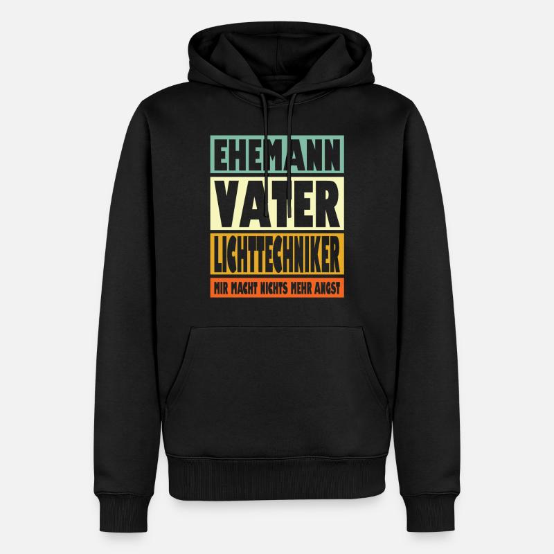 Lichttechniker Vater Ehemann Held - Männer Premium Bio Hoodie - Schwarz