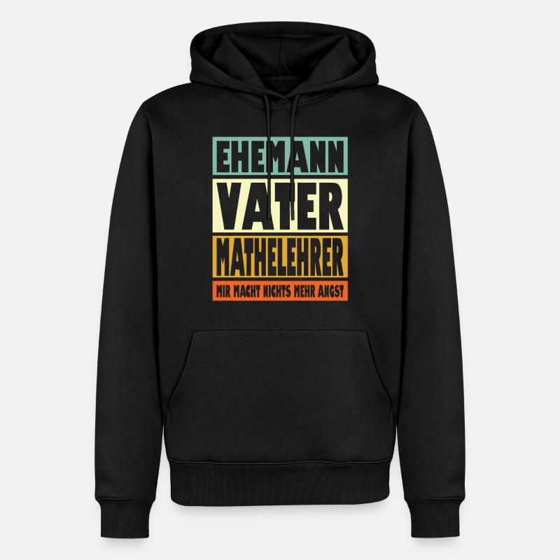 Mathelehrer Vater Ehemann Held - Männer Premium Bio Hoodie - Schwarz