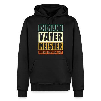 Meister Vater Ehemann Held - Männer Premium Bio Hoodie - Schwarz - Vorne - Nico (187cm)