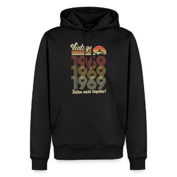 53ème anniversaire 1969 millésime 53 ans millésime - Sweat à capuche Premium bio Homme - noir - Devant - Nico (187cm)