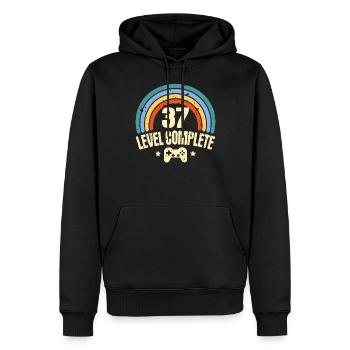 37. Geburtstag Level 37 Complete 37 Jahre Gamer - Männer Premium Bio Hoodie - Schwarz - Vorne - Nico (187cm)