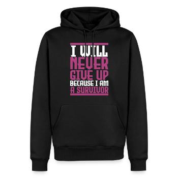 Brustkrebs besiegte "Ich bin ein Überlebender". - Männer Premium Bio Hoodie - Schwarz - Vorne - Nico (187cm)