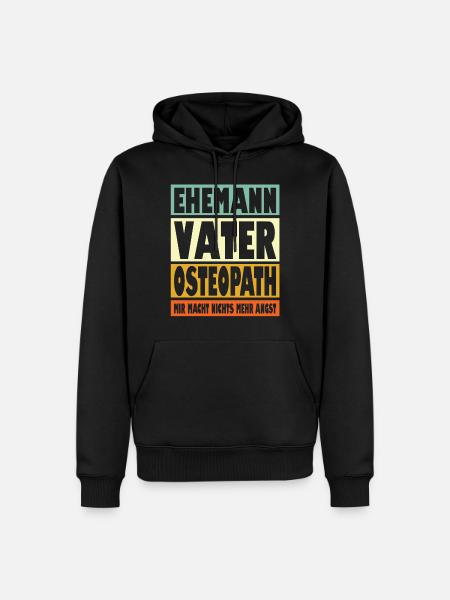 Osteopath Vater Ehemann Held - Männer Premium Bio Hoodie - Schwarz