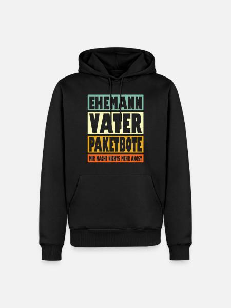 Paketbote Vater Ehemann Held - Männer Premium Bio Hoodie - Schwarz