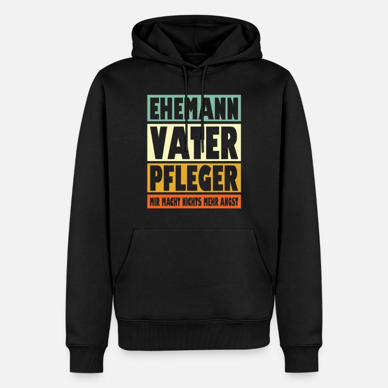 Pfleger Vater Ehemann Held - Männer Premium Bio Hoodie - Schwarz