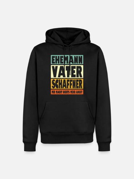 Schaffner Vater Ehemann Held - Männer Premium Bio Hoodie - Schwarz