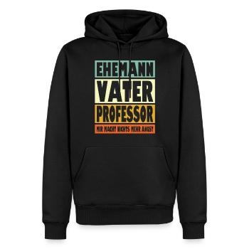 Professor Vater Ehemann Held - Männer Premium Bio Hoodie - Schwarz - Vorne - Nico (187cm)