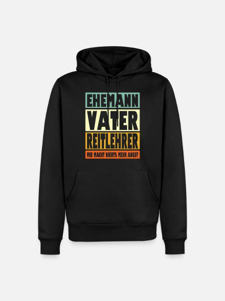 Reitlehrer Vater Ehemann Held - Männer Premium Bio Hoodie - Schwarz