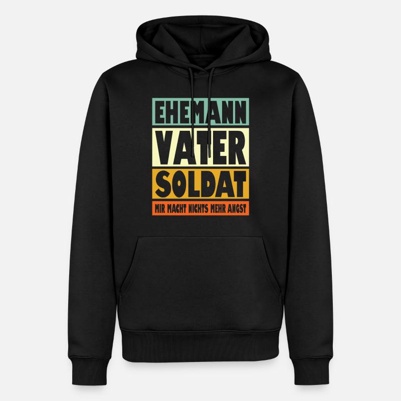 Soldat Vater Ehemann Held - Männer Premium Bio Hoodie - Schwarz