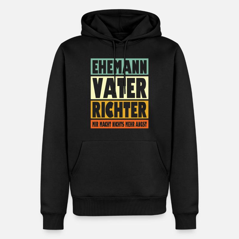Richter Vater Ehemann Held - Männer Premium Bio Hoodie - Schwarz
