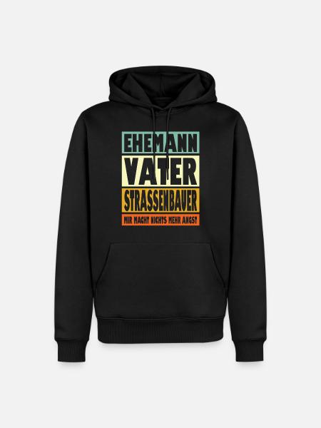 Strassenbauer Vater Ehemann Held - Männer Premium Bio Hoodie - Schwarz