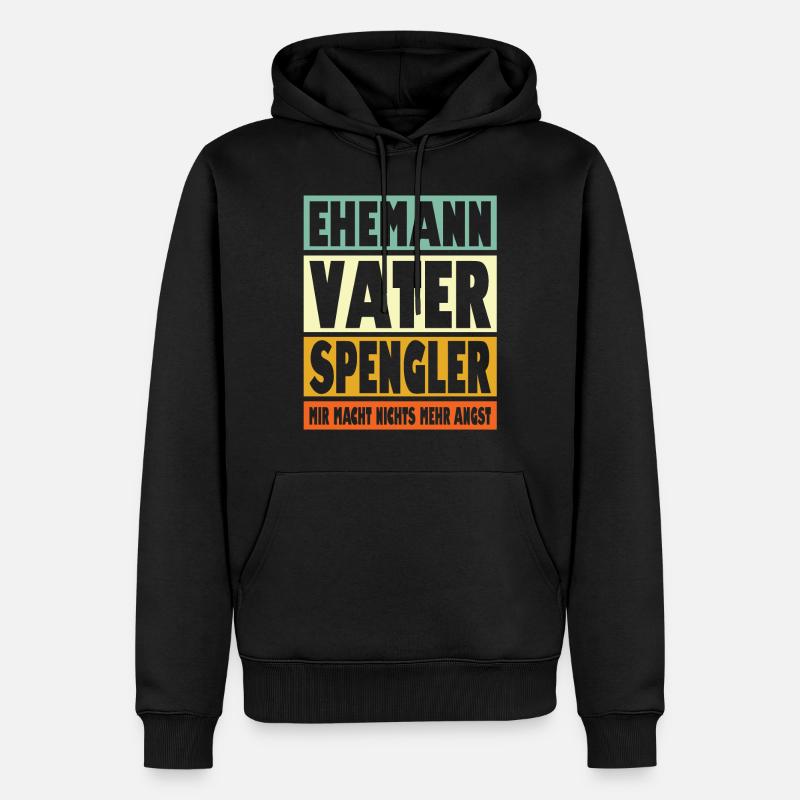 Spengler Vater Ehemann Held - Männer Premium Bio Hoodie - Schwarz