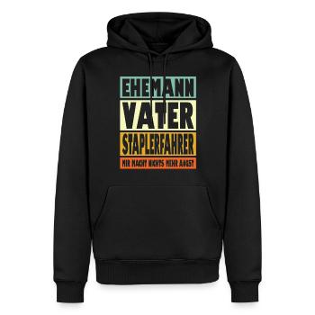 Staplerfahrer Vater Ehemann Held - Männer Premium Bio Hoodie - Schwarz - Vorne - Nico (187cm)