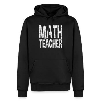 Mathelehrer Schwarz und Weiß - Männer Premium Bio Hoodie - Schwarz - Vorne - Nico (187cm)