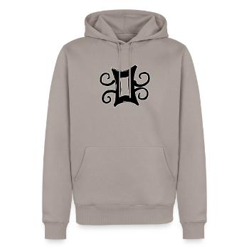 Egypte Ancien Symbole Jalousie - Sweat à capuche Premium bio Homme - taupe - Devant - Nico (187cm)