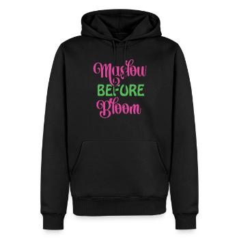 Maslow vor der Blüte - Männer Premium Bio Hoodie - Schwarz - Vorne - Nico (187cm)