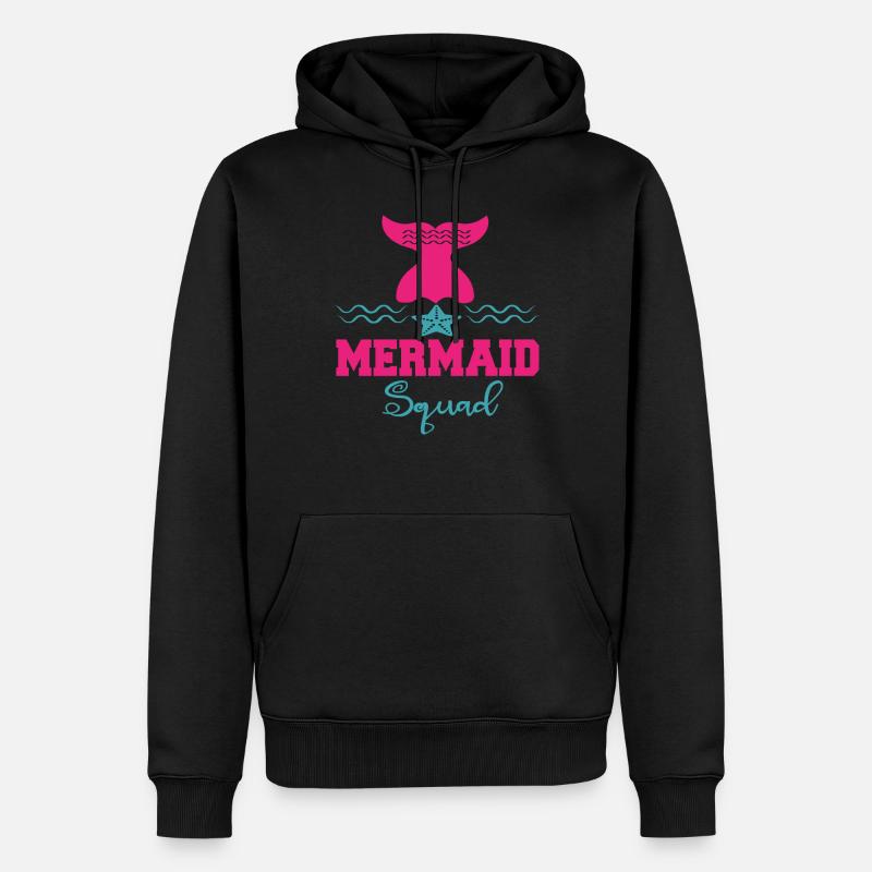 Mermaid Squad Citations de sirène - Sweat à capuche Premium bio Homme - noir