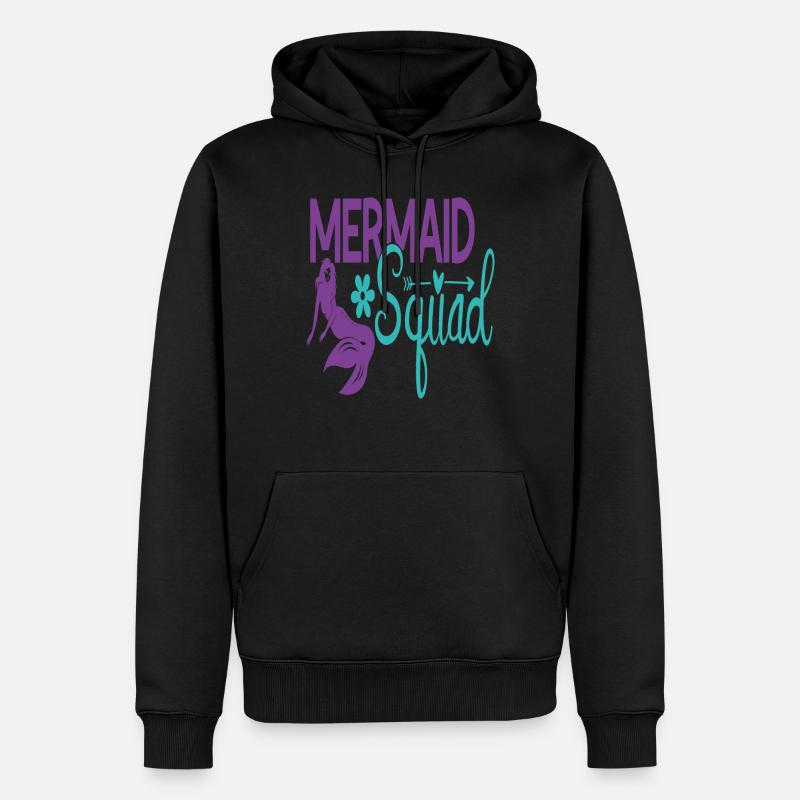 Mermaid Squad Citations de sirène - Sweat à capuche Premium bio Homme - noir