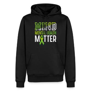 Mind Psychische Gesundheit ist wichtig - Männer Premium Bio Hoodie - Schwarz - Vorne - Nico (187cm)