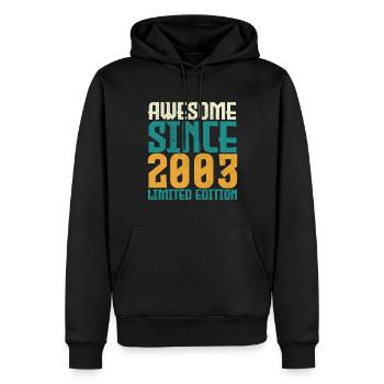 Awesome seit 2003 limitierte Auflage. - Männer Premium Bio Hoodie - Schwarz - Vorne - Nico (187cm)