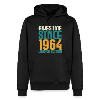 Awesome Since 1964 limited edition. - Sweat à capuche Premium bio Homme - noir - Devant - Nico (187cm)