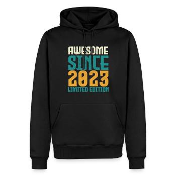 Awesome Since 2023 limited edition. - Men’s Premium Organic Hoodie - black - Front - Nico (187cm)