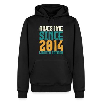 Awesome Since 2014 limited edition. - Sweat à capuche Premium bio Homme - noir - Devant - Nico (187cm)