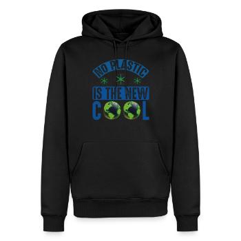 Kein Kunststoff ist die coole Meeresschutzunterstützung - Männer Premium Bio Hoodie - Schwarz - Vorne - Nico (187cm)
