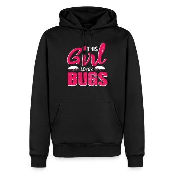 Insectes Fille - Sweat à capuche Premium bio Homme - noir - Devant - Nico (187cm)