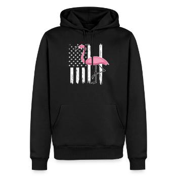 Flamingo American USA Flag Retro Vintage - Men’s Premium Organic Hoodie - black - Front - Nico (187cm)