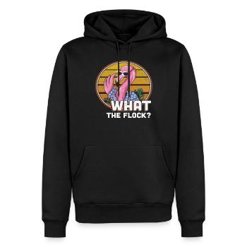 Qu’est-ce que le flamant rose du troupeau - Sweat à capuche Premium bio Homme - noir - Devant - Nico (187cm)