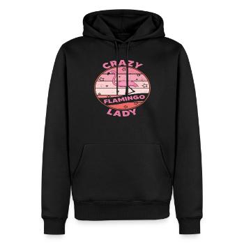 Crazy Flamingo Lady Flamingo Citations - Sweat à capuche Premium bio Homme - noir - Devant - Nico (187cm)