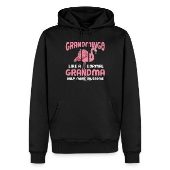 Grandmingo Like A Normal Grandma Only More - Men’s Premium Organic Hoodie - black - Front - Nico (187cm)