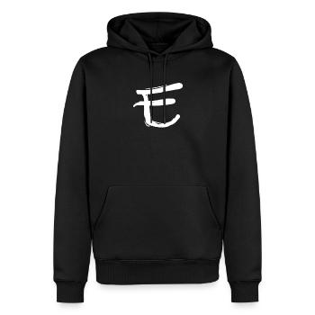 Lettre coréenne T - Sweat à capuche Premium bio Homme - noir - Devant - Nico (187cm)