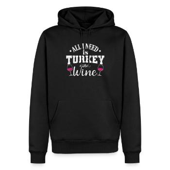 Tout ce dont j’ai besoin, ce sont des vacances en Turquie et wine USA - Sweat à capuche Premium bio Homme - noir - Devant - Nico (187cm)
