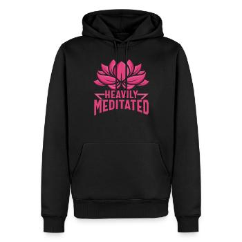 Stark meditierte Meditationszitate - Männer Premium Bio Hoodie - Schwarz - Vorne - Nico (187cm)