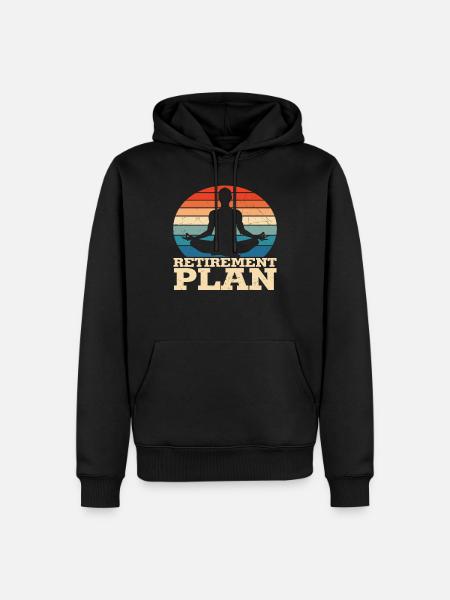 Retirement Plan Yoga - Men’s Premium Organic Hoodie - black