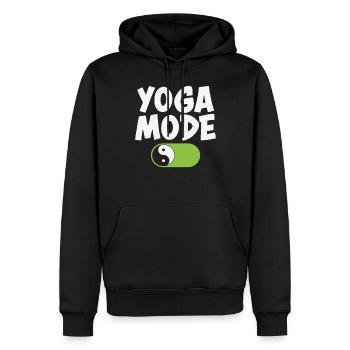 Yoga Mode Yoga Zitate - Männer Premium Bio Hoodie - Schwarz - Vorne - Nico (187cm)