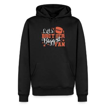 Little Brother Biggest Fan American Football - Männer Premium Bio Hoodie - Schwarz - Vorne - Nico (187cm)