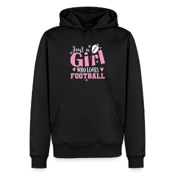 Just a Girl who loves Football Sport - Männer Premium Bio Hoodie - Schwarz - Vorne - Nico (187cm)