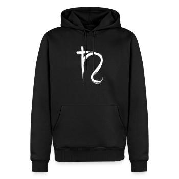 Symbole d’astrologie de Saturne - Sweat à capuche Premium bio Homme - noir - Devant - Nico (187cm)