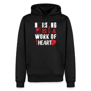 Les soins infirmiers sont une œuvre de soins infirmiers cardiaques Citations - Sweat à capuche Premium bio Homme - noir - Devant - Nico (187cm)
