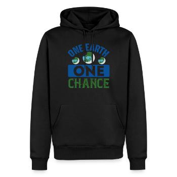 One Earth One Chance Earth Protection Support - Men’s Premium Organic Hoodie - black - Front - Nico (187cm)