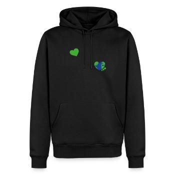 Paix Amour Terre Protection Soutien - Sweat à capuche Premium bio Homme - noir - Devant - Nico (187cm)