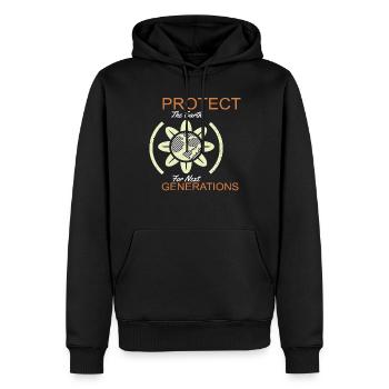 Protéger la Terre pour la Terre de prochaine génération - Sweat à capuche Premium bio Homme - noir - Devant - Nico (187cm)