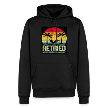 Im Ruhestand 2022 Nicht mehr mein Problem Retro - Männer Premium Bio Hoodie - Schwarz - Vorne - Nico (187cm)
