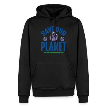 Save Our Planet Earth Protection Support - Männer Premium Bio Hoodie - Schwarz - Vorne - Nico (187cm)
