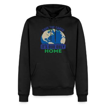 Rette die Erde, es ist unsere einzige Heimat Erde Zitate - Männer Premium Bio Hoodie - Schwarz - Vorne - Nico (187cm)