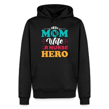 OP Krankenschwester Mama - Männer Premium Bio Hoodie - Schwarz - Vorne - Nico (187cm)