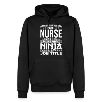 OP Krankenschwester - Männer Premium Bio Hoodie - Schwarz - Vorne - Nico (187cm)